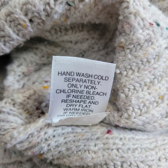 J.Jill Size XS Cream Speckled Sweater Long Pullover Cable Stitch Relaxed Fit - Picture 9 of 9
